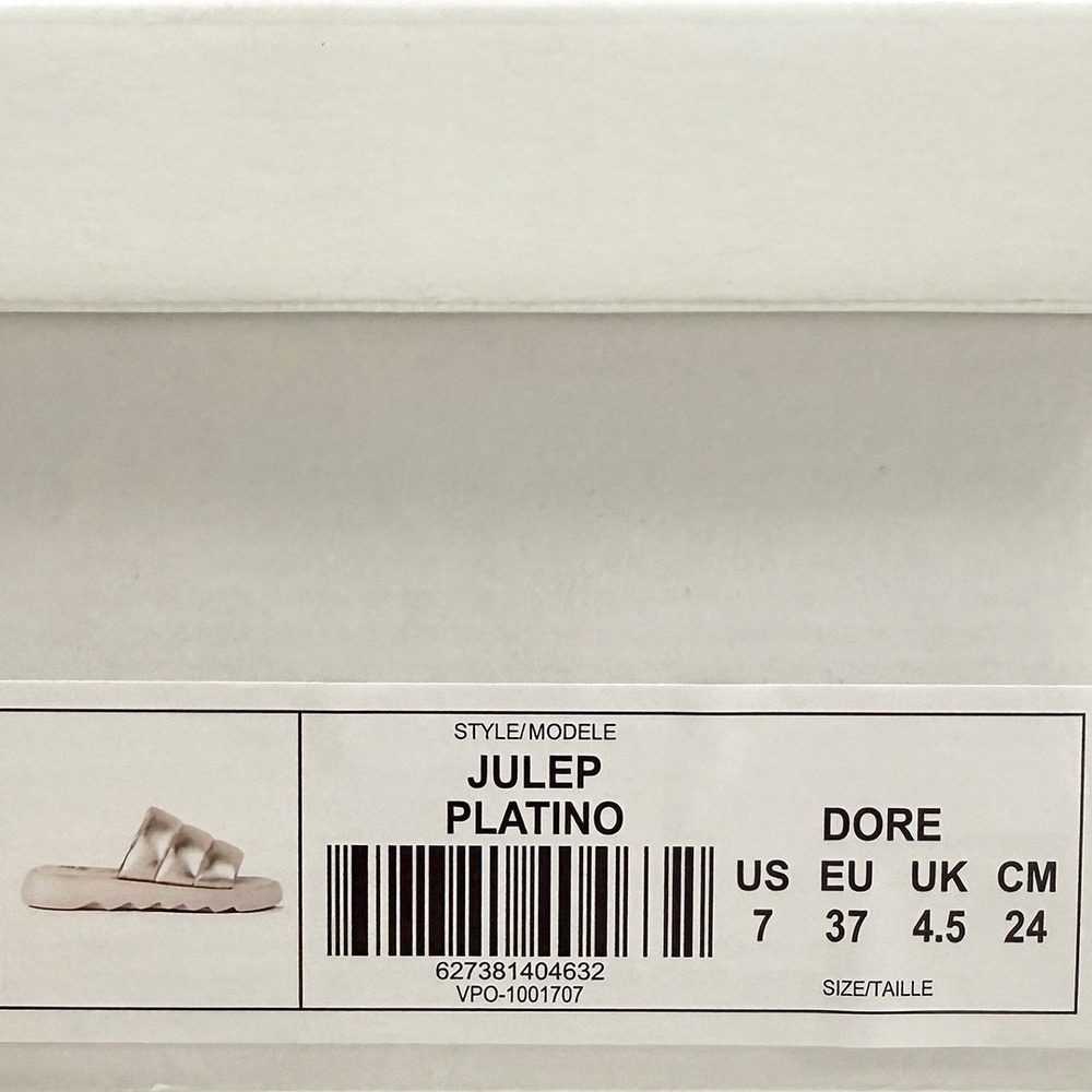 Cougar Julep Puffer Slide Sandals - NWT Womens Size 7 Platino - #49483-ZZ4 - Picture 4 of 4